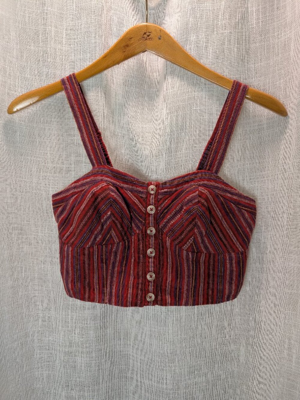 American Eagle Crop Top Striped Boho Daisy Tank Size S/P